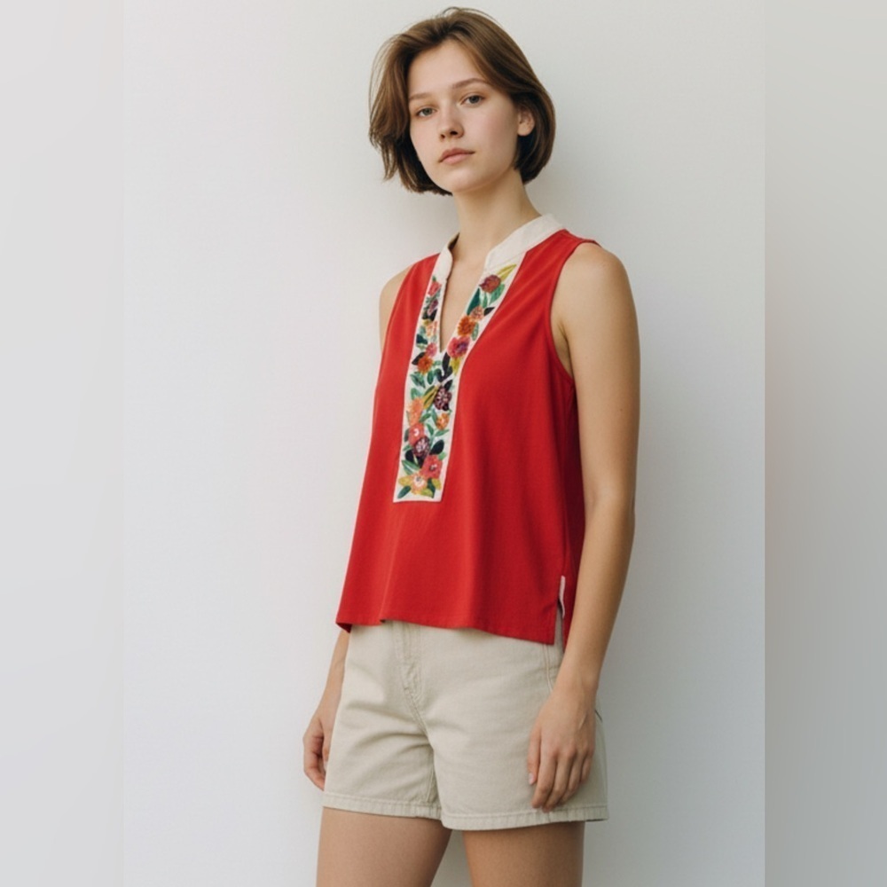 Spartina 449 embroidered pullover top - Picture 3 of 9